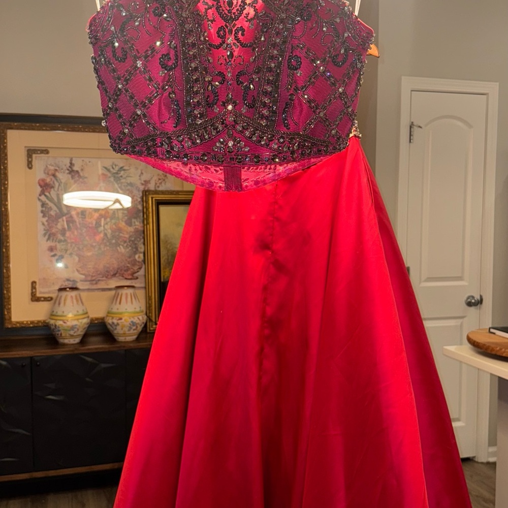 Alyce Paris Red and Black Prom Dress